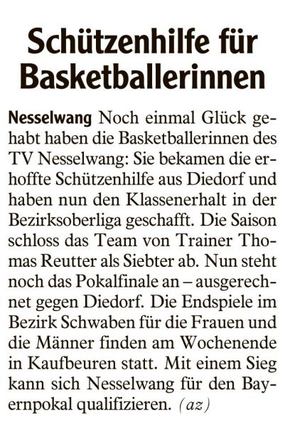 Basketball Pressebericht